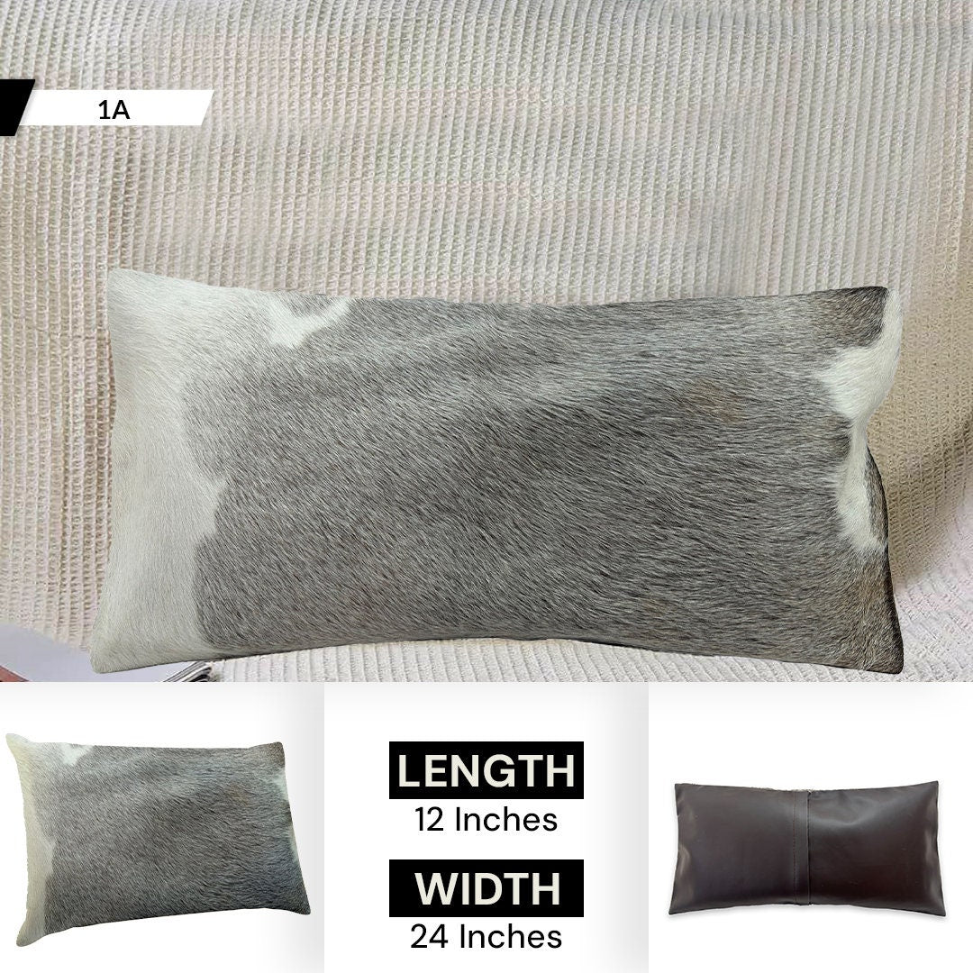 Rustic Elegance Luxury Cowhide Cushion Cover Natural Animal Print Throw Case Handmade Velvet Back Invisible Zipper Unique Gift Soft Faux - Celestial Leather Limited