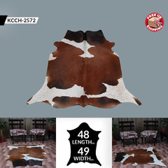 Luxurious Red and White Cowhide Rug for Elegant Home Décor - Handcrafted, Hypoallergenic, and Unique Beauty