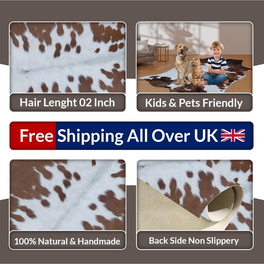 Luxurious Medium Black & White Cowhide Rug with Hypoallergenic Properties - Handcrafted, Durable - Unique Animal Pattern Rug