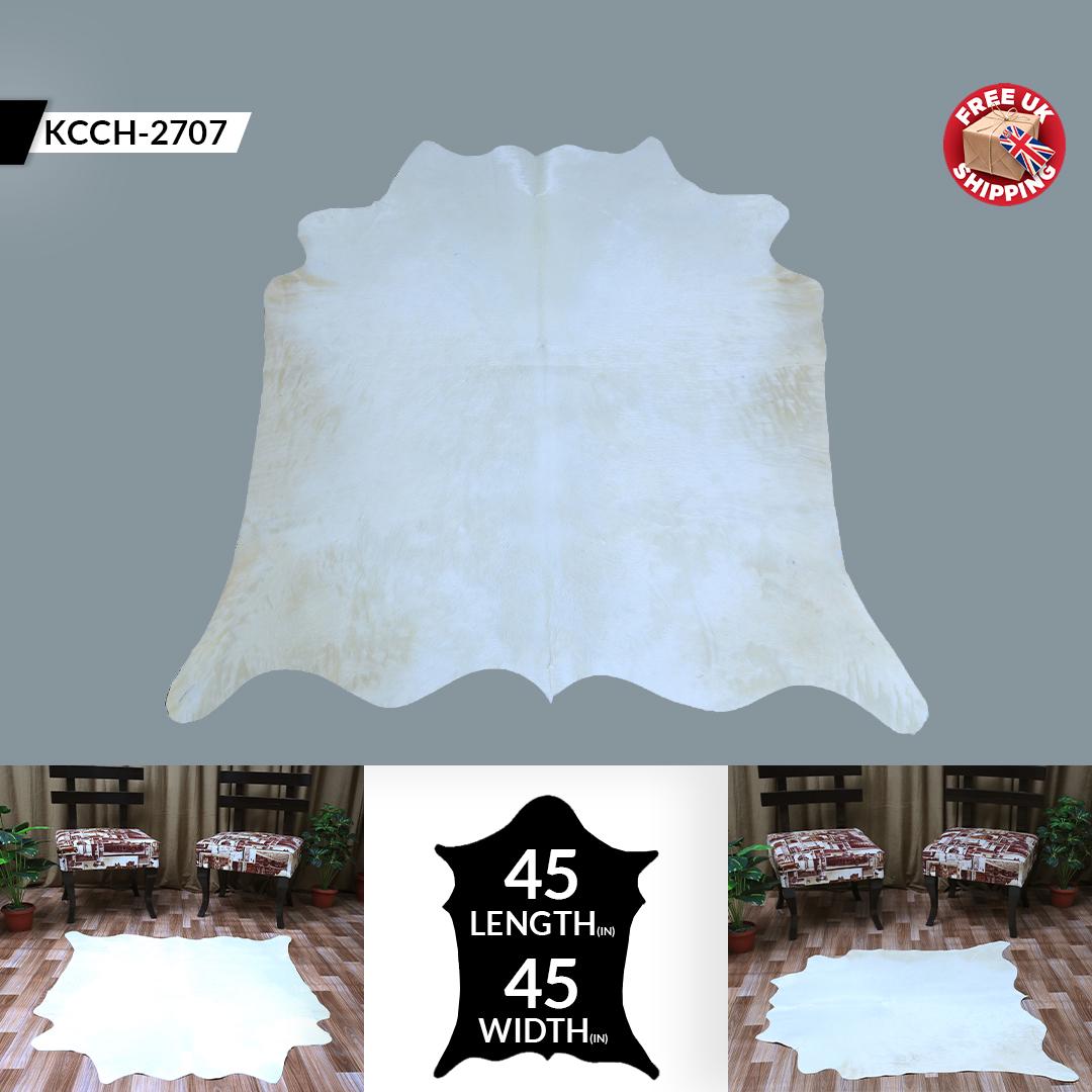 Luxurious Medium Brown & White Cowhide Rug - Hypoallergenic, Handcrafted, Durable, Unique Animal Pattern - Perfect for Living Room