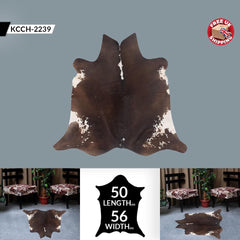 Handcrafted Dark Brown & White Cowhide Rug | Luxurious Medium Animal Print Area Rug for Warm - Inviting Spaces