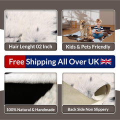 Luxury Hypoallergenic Cowhide Rug for Bedroom & Living Room - Non-Slip Suede Back, Non-Shedding - Soft, Durable, - Versatile - Free Shipping