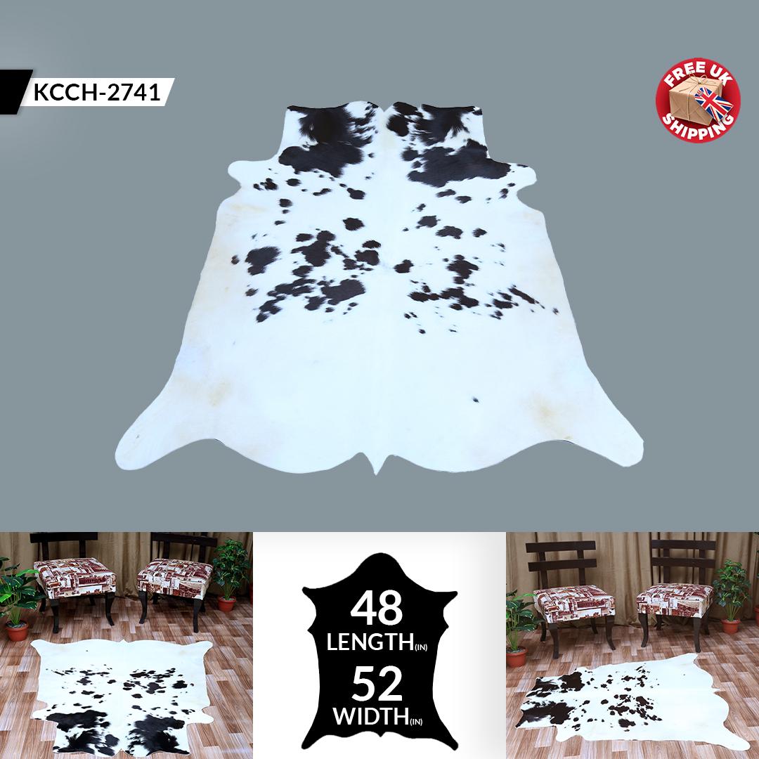 Luxury Hypoallergenic Cowhide Rug for Bedroom & Living Room - Non-Slip Suede Back, Non-Shedding - Soft, Durable, - Versatile - Free Shipping
