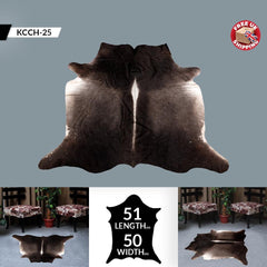 Luxurious Dark Brown & White Cowhide Rug - Large Animal Print, Hypoallergenic, Non Slip, Non Shedding - Handselected - High Quality