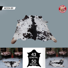 Luxurious Black & White Cowhide Rug for Bedroom or Living Room - Hypoallergenic, Non-Slip, Non-Shedding - Handselected Premium Hide - Celestial Leather Limited