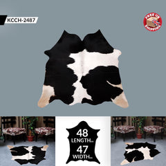Luxurious Black & White Cowhide Rug with Non-Slip Backing - Hypoallergenic, Non-Shedding - Perfect for Bedroom - Living Room Decor - Free - Celestial Leather Limited