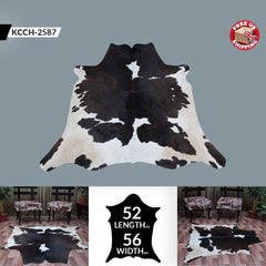 Luxurious Brown & White Cowhide Rug - Hypoallergenic, Non-Slip, Non-Shedding - Large Area Rug with Soft Natural Hair - Free Shipping!