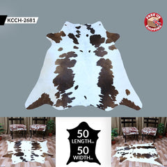 Luxury Brown & White Cowhide Rug - Hypoallergenic, Non-Slip Back, Non-Shedding - Durable - Versatile Home Decor Rug - Free UK Shipping - Celestial Leather Limited