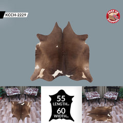 Luxurious Brown & White Cowhide Rug | Hypoallergenic - Non-Slip | Top Quality Natural Cow Skin for Home Decor - Upholstery - Free Shipping