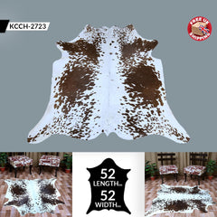 Luxurious Dark Brown & White Cowhide Rug - Large Animal Print Hypoallergenic Non Slippery Center Piece for Bedroom - Free Shipping in UK - Celestial Leather Limited