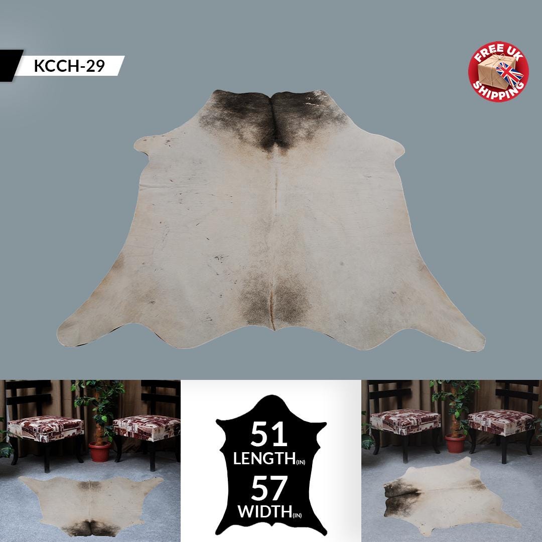 Luxurious Large Brown & White Cowhide Rug | Soft Hair Animal Pattern | Hypoallergenic, Non-Slip, Non-Shedding | Top Quality - Elegant Decor - Celestial Leather Limited