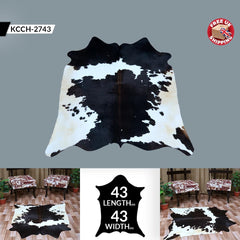 Luxury Handcrafted 100% Natural Cowhide Skin Area Rug with Unique Brown and White Animal Print - Hypoallergenic, Durable, and Versatile - Celestial Leather Limited