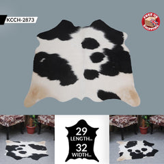 Luxurious Small Animal Print Cowhide Rug - Hypoallergenic, Non-Slip, Non-Shedding - Handcrafted from Premium Hides - Free Shipping in UK