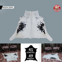 Luxury Black and White Cowhide Rug with Unique Natural Beauty and Hypoallergenic Properties