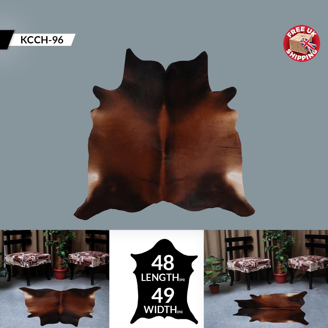 Luxury Natural Cowhide Rug with Brown and White Hair - Hypoallergenic, Handcrafted, Durable, and Unique for Home Decor