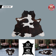 Luxurious Dark Brown & White Cowhide Rug - Hypoallergenic, Handcrafted, Durable - Versatile Medium Animal Print Area Rug