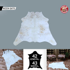 Luxurious Handcrafted Cowhide Rug with Natural Brown and White Hair - Hypoallergenic, Durable, and Timeless Beauty for Living Room or