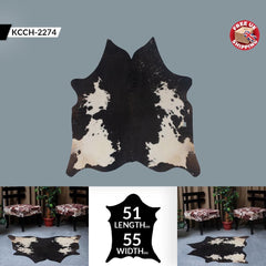 Luxurious Large Brown & White Cowhide Rug with Soft Hair - Hypoallergenic, Non-Slip, Non-Shedding - Perfect for Upholstery - Free UK