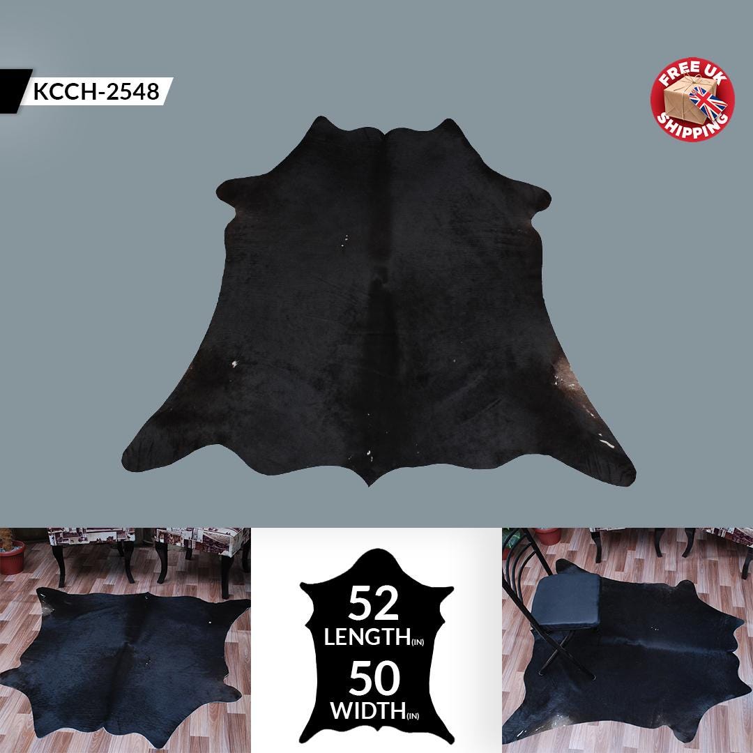 Exquisite Dark Brown & White Cowhide Rug - Hypoallergenic, Non-Slip Suede Back, Large Size, Handselected from Premium Hides, Free UK