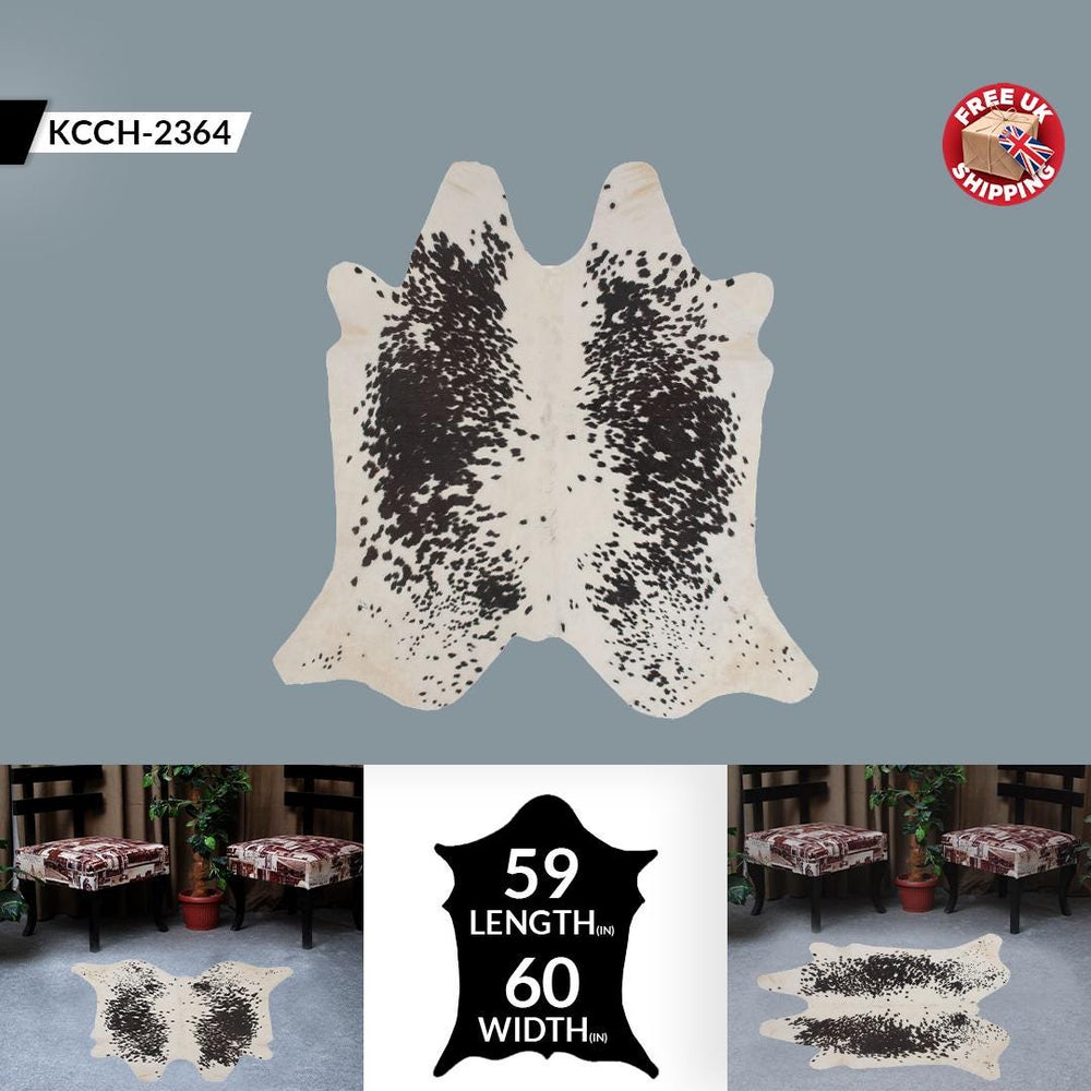 Luxury Black & White Cowhide Rug | Large Animal Print Carpet | Hypoallergenic - Non-Slip | Hand-Selected - Hand-Stitched | Free UK Shipping - Celestial Leather Limited