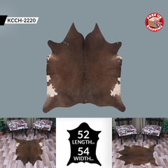 Luxurious Brown & White Hair Cowhide Rug for Elegant Home Decor - Large Size, Hypoallergenic, Non-Slip Back, Non-Shedding - Free Shipping!