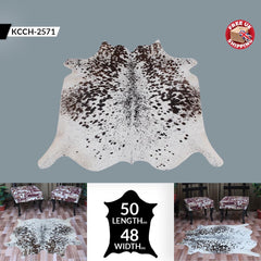 Luxury Brown & White Cowhide Rug for Home Decor - Large Size, Hypoallergenic, Non-Slip Back, Non-Shedding, Top Quality, Free Shipping - Celestial Leather Limited