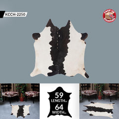 Luxurious Dark Brown & White Cowhide Rug - Hypoallergenic Large Animal Pattern Carpet for Lounge - Non Slip Suede Back - Free Shipping