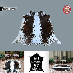 Luxurious Brown & White Cowhide Rug - Hypoallergenic, Non-Slip, Non-Shedding - Perfect for Bedroom - Living Room - Free UK Shipping