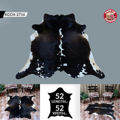 Luxurious Brown & White Cowhide Rug for Bedroom - Living Room - Hypoallergenic, Non-Slip, Non-Shedding - Large Size - Free Shipping in UK - Celestial Leather Limited