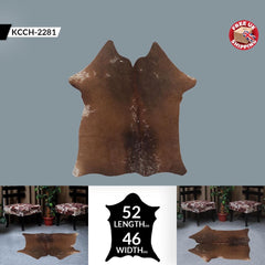 Luxurious Brown & White Cowhide Rug | Large Size for Elegant Home Decor - Hypoallergenic, Non-Slip, Non-Shedding - Free Shipping across UK - Celestial Leather Limited