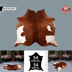 Luxury Red and White Cowhide Rug - Hypoallergenic, Non-Slip, Non-Shedding - Large Size for Elegant Home Décor - Celestial Leather Limited