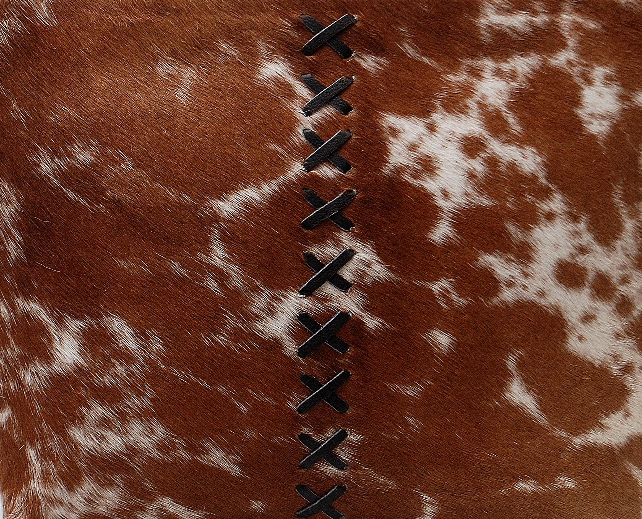 Stylish Brown & White Cowhide Shoulder Bag with Animal Print - Handmade Leather Tote for Women, Spacious - Fashionable Everyday Purse