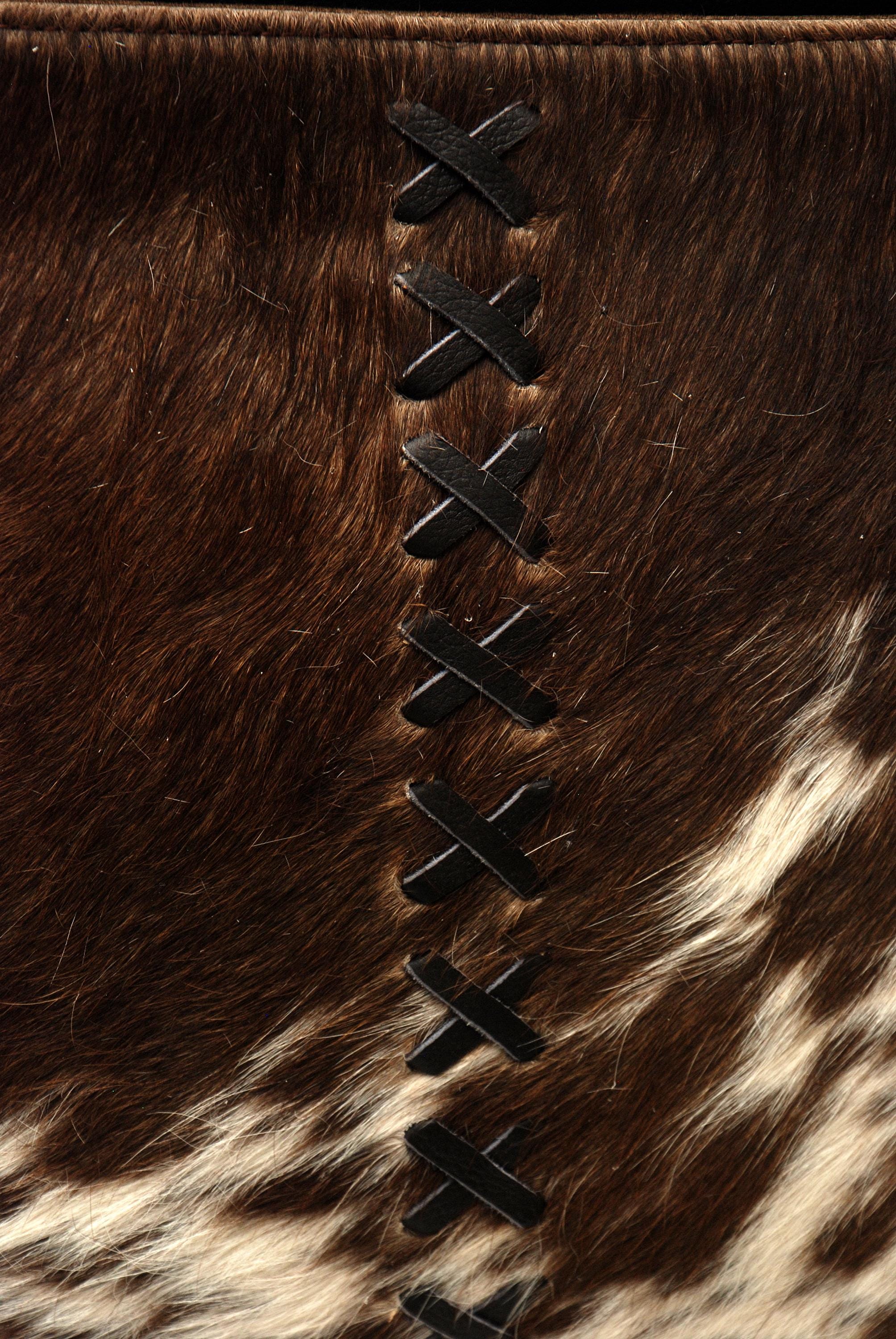 Stylish Brown and White Cowhide Shoulder Bag – Handmade Natural Leather Purse for Women's Casual Chic Outfits