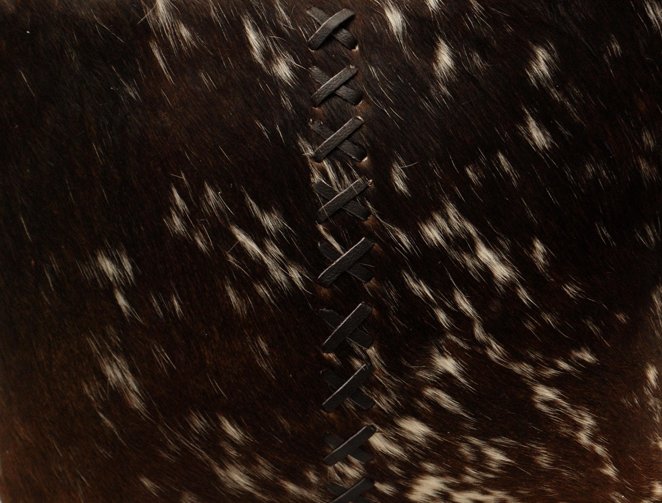 Chic Brown and White Cowhide Shoulder Bag with Natural Animal Print - Handmade Leather Purse for Women's Fashion - Spacious and Versatile