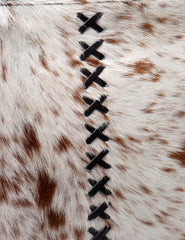 Sophisticated and Stylish White Cowhide Shoulder Bag - Handmade Hair-On Leather Purse for Women's Daily Use