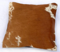 Add a Touch of Rustic Charm to Your Home Décor with 100% Genuine Cowhide Cushion Cover - Eco-Friendly Leather Hairy Cushion Cover in Brown