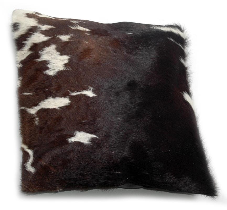 Luxury Cowhide Cushion Cover - Genuine Leather Exotic Home Decor - Eco-Friendly Hairy Cushion Cover - Stylish Rustic Design