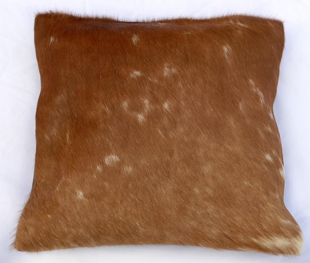 Luxurious Handmade Brown and White Cowhide Cushion Cover with Hidden Zipper - High Quality Natural Cowhide Throw Cover for Home Décor