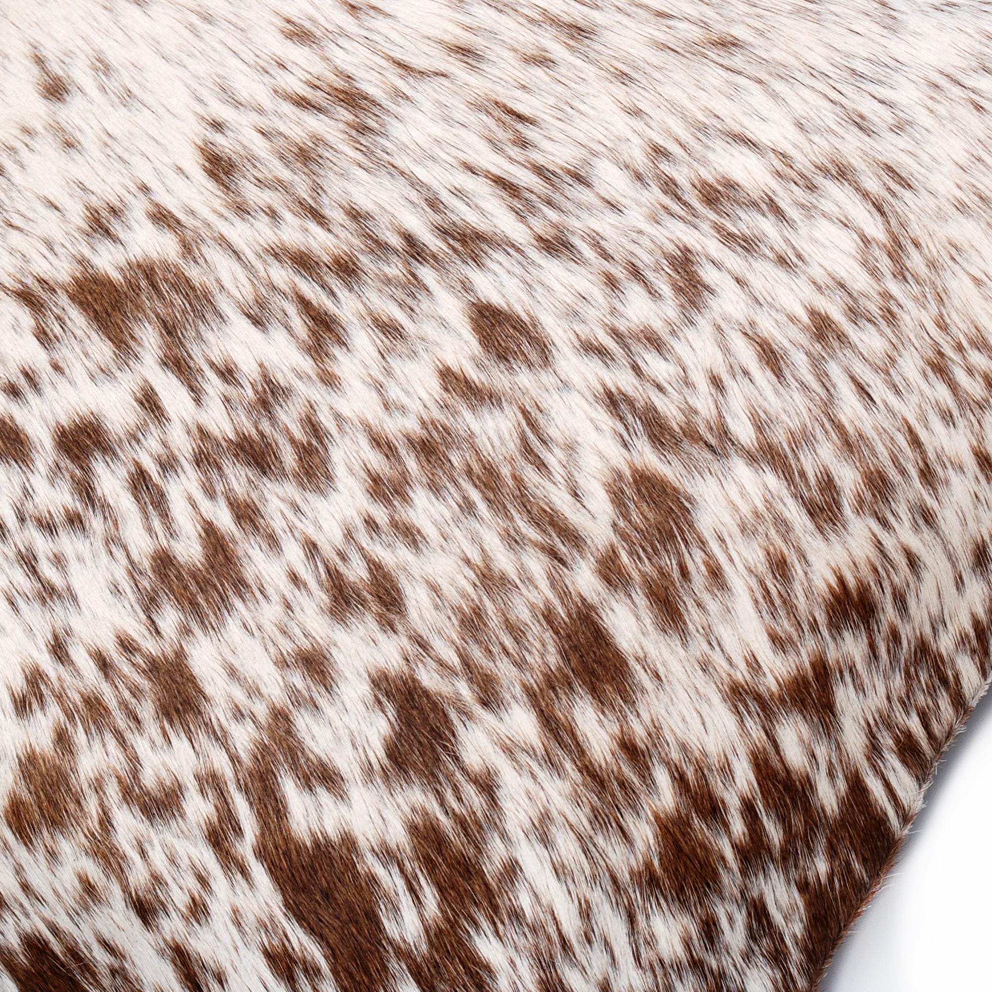 Handmade Brown & White Cowhide Cushion Cover - Rustic Elegance for Home Décor