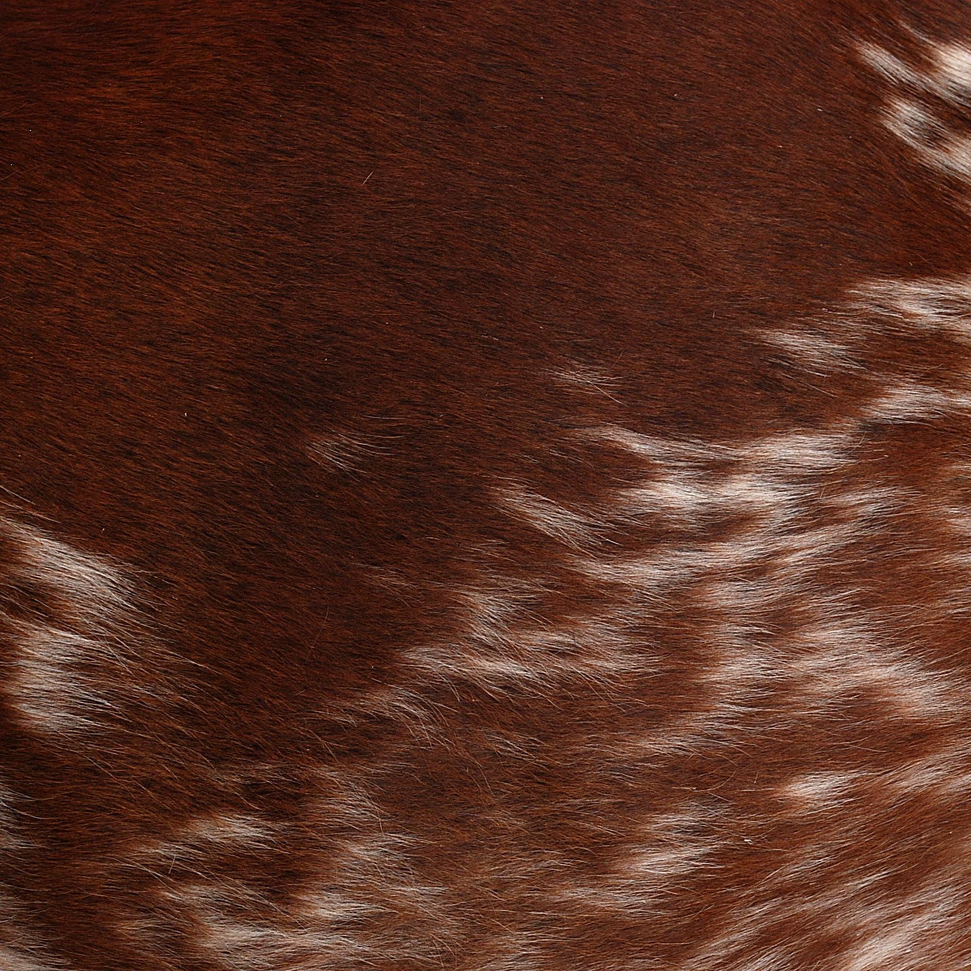 Handmade Brown and White Cowhide Cushion Cover - Luxurious 100% Natural Cowhide Throw Pillow Cover for Rustic Elegance