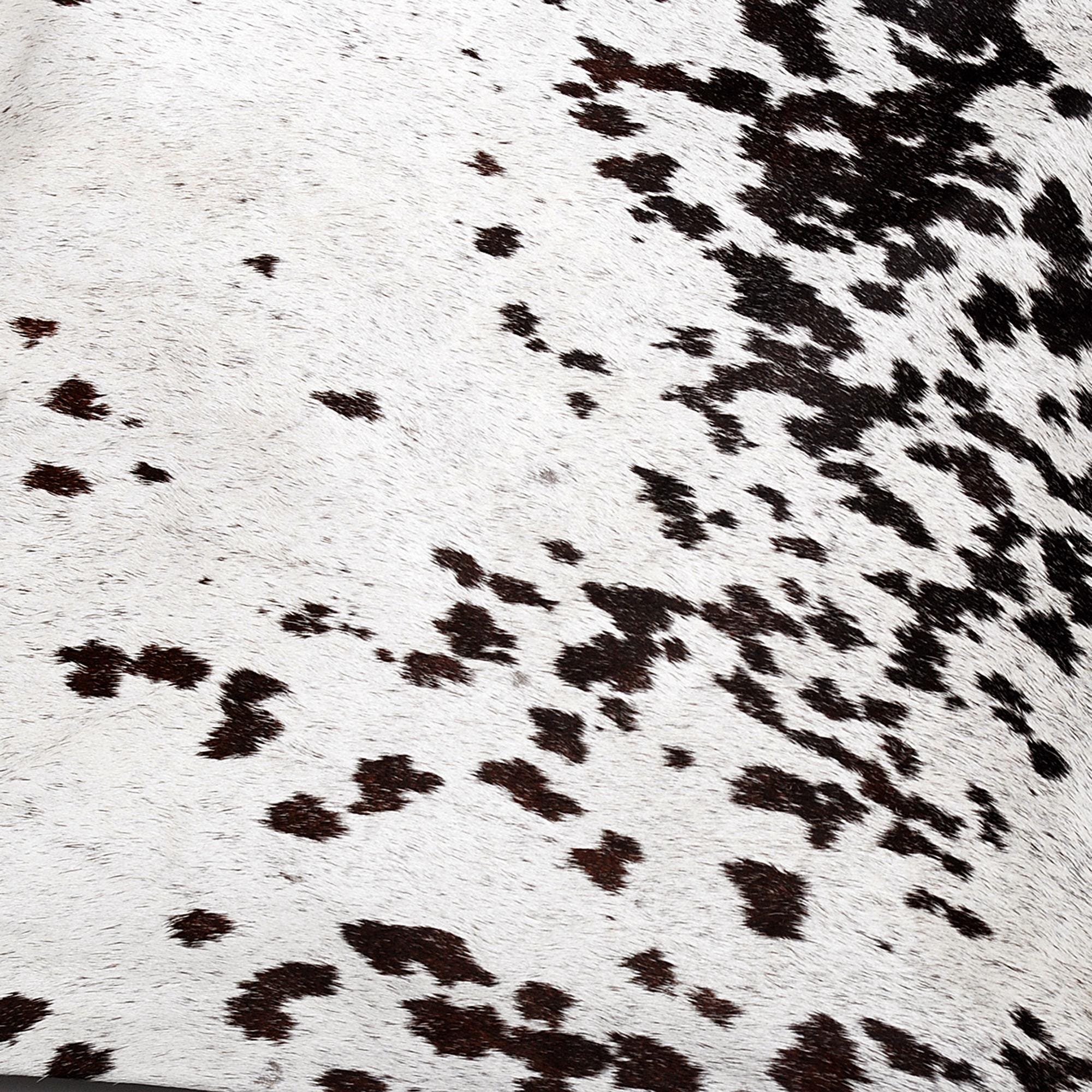 Luxurious Brown & White Cowhide Cushion Cover Handmade with 100% Natural Cowhide Hair - Faux Leather Back - Rustic Elegance for Home Decor