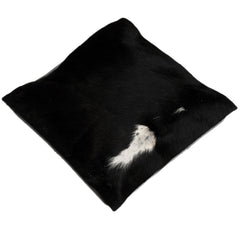 Luxurious Brown & White Cowhide Cushion Cover with Animal Print - Handmade Square Cover for Sofas, Armchairs, Beds - Rustic Elegance