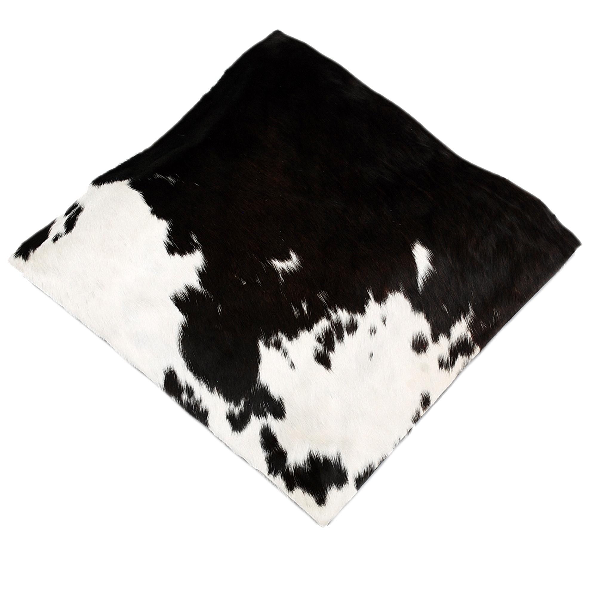 Handmade Brown & White Cowhide Cushion Cover with Animal Print - Luxury Rustic Farmhouse Decor - Unique Natural Patterns - Soft Faux Leather
