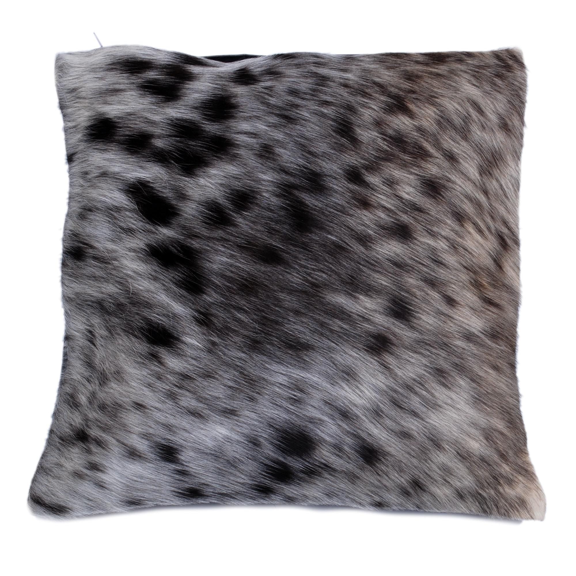 Luxurious Handmade Brown and White Cowhide Accent Cushion Cover with Unique Animal Patterns and Invisible Zipper Closure