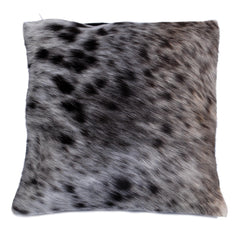 Luxurious Handmade Brown and White Cowhide Accent Cushion Cover with Unique Animal Patterns and Invisible Zipper Closure