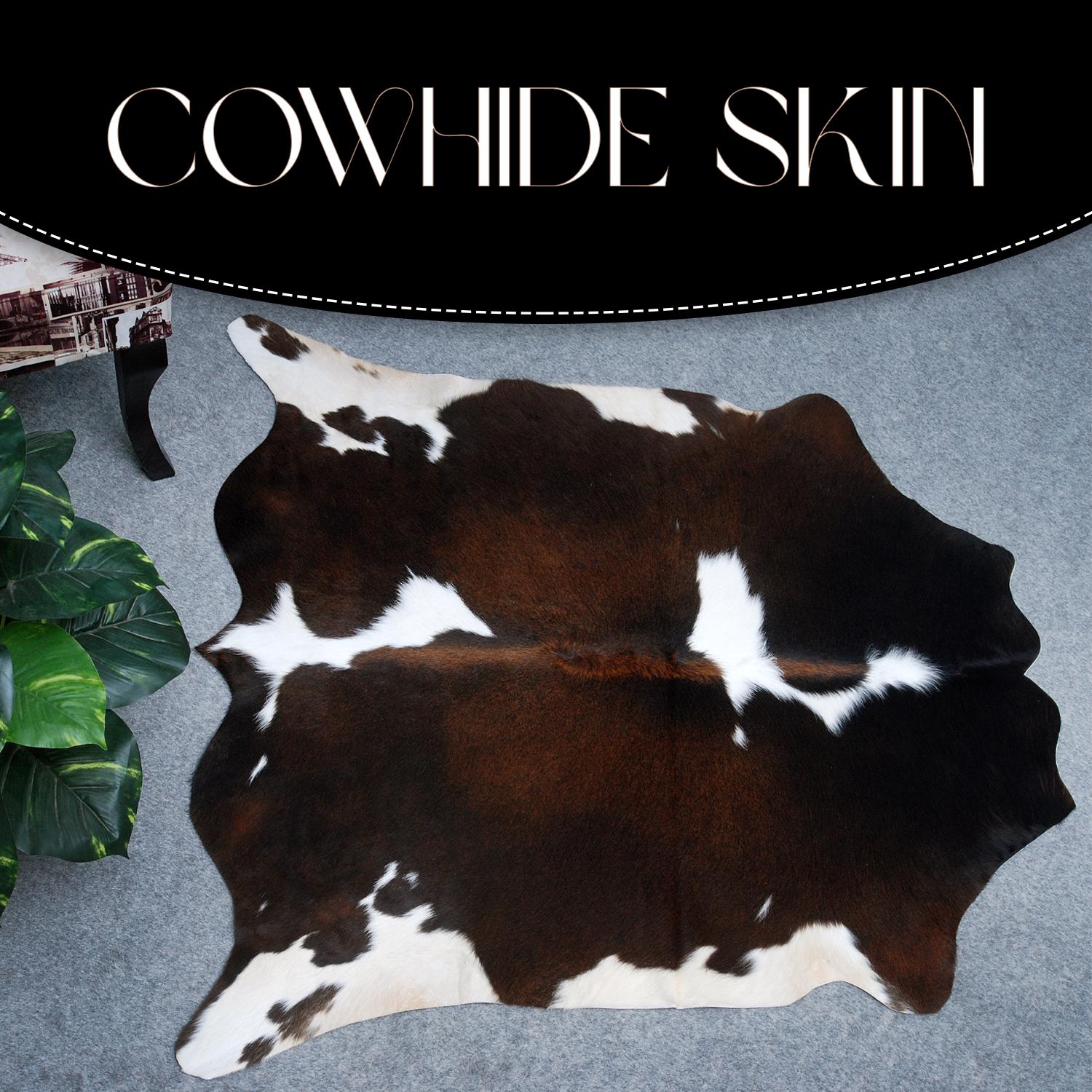 Handmade Multicolour Cowhide Rug with Animal Print | Small Size | Hypoallergenic & Non-Slip | Luxurious Comfort for Home Décor