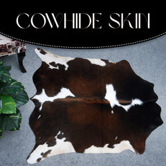 Handmade Multicolour Cowhide Rug with Animal Print | Small Size | Hypoallergenic & Non-Slip | Luxurious Comfort for Home Décor