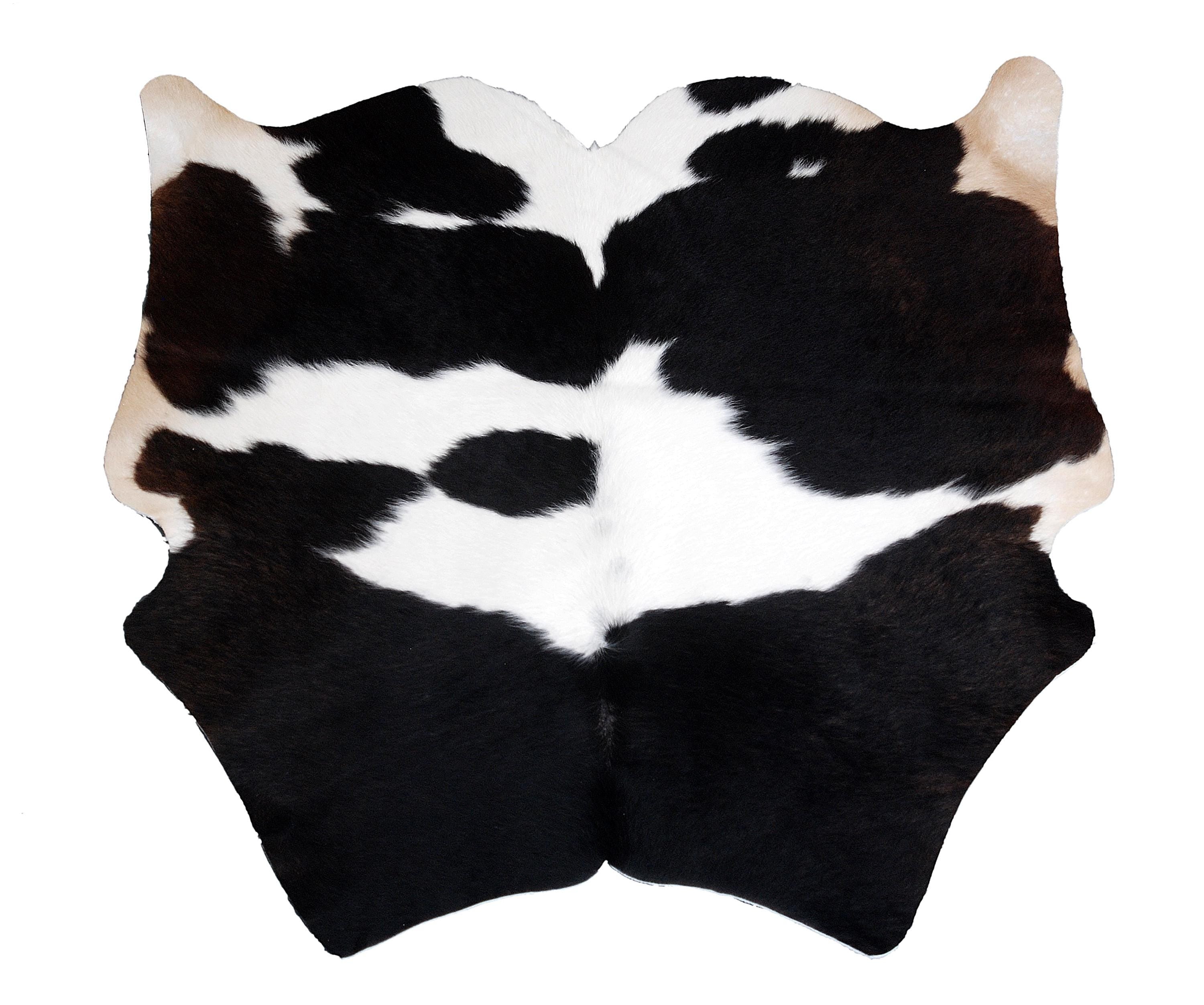 Handcrafted Multicolour Cowhide Rug | Hypoallergenic Small Area Rug with Animal Print | Non-Shedding, Non-Slippery Suede Back | Free