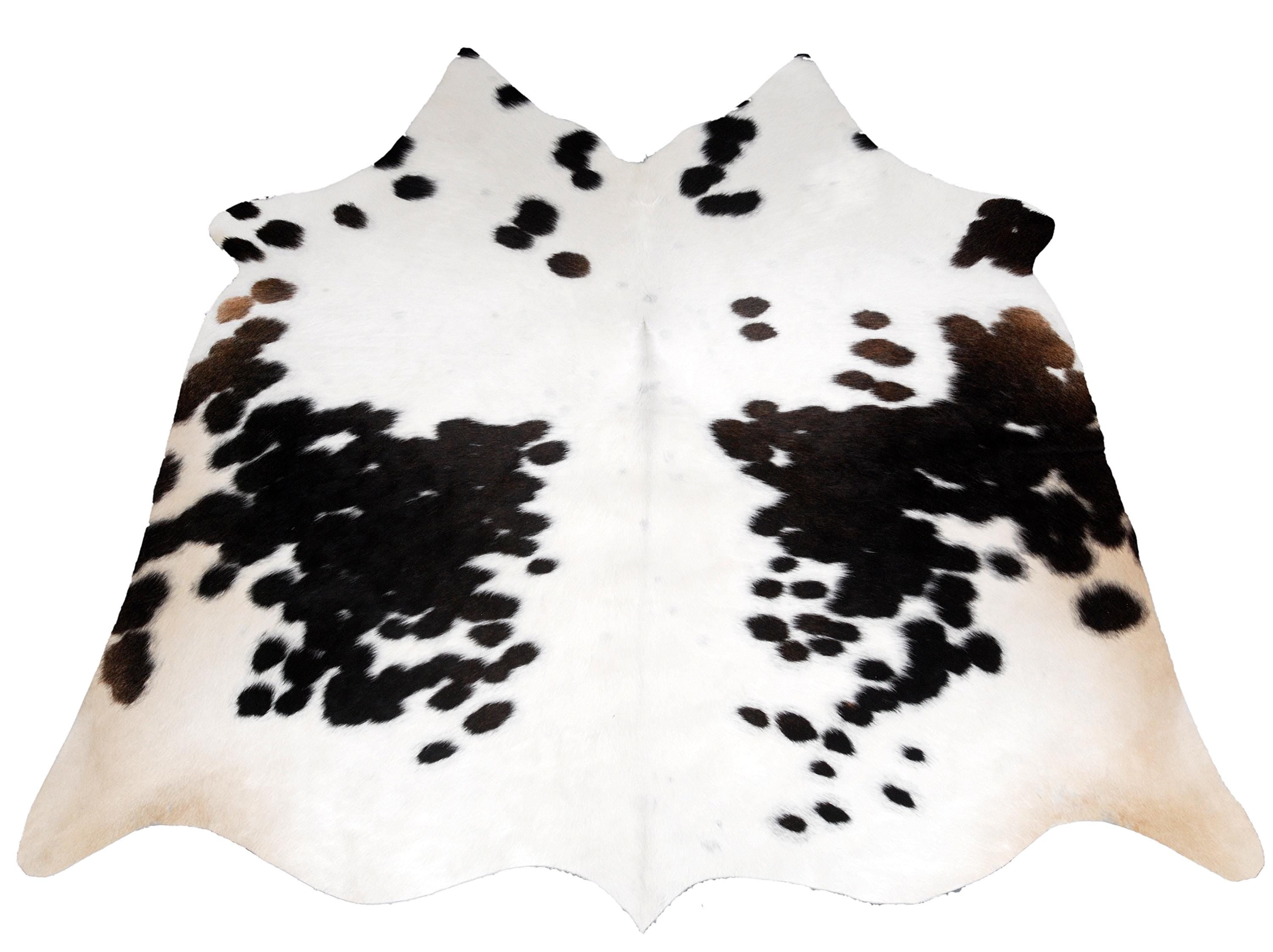 Luxurious Dark Brown Cowhide Rug with Natural Hair for Stylish Bedrooms or Living Rooms - Hypoallergenic & Non-Slip Suede Back