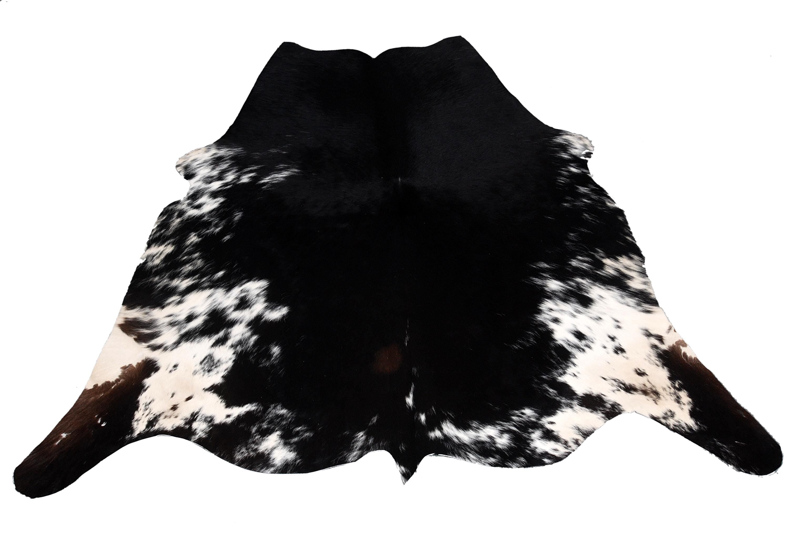 Luxury Dark Brown Cowhide Rug - Handcrafted Hypoallergenic Rug with Natural Dark Brown Hair for Bedroom/Living Room - Medium Size (16-20 sq